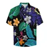 Men's Casual Shirts Tropical Floral Print Neon Tropicana Vacation Shirt Hawaii Fashion Blouses Men Big Size