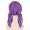 Nieuwe Vrouwen Geplooide Effen Kleur Tulband Hoed Chemo Cap Moslim Hijab Innerlijke Caps Haaruitval Cover Mutsen Motorkap Lange Staart headwrap