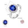 High -End -Marke Ring S925 Sterling Silver Micro Set AAA Zirkon synthetischer Rubin Sapphire Emerald Luxusring Europäische Frauen Retro Ring Hochzeitsfeier Juwely Geschenk SPC