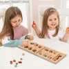 Sorting Nesting Stacking toys Wooden Mancala Board Game Set Toys Wood Folding Mancala Board Game Kids Adult Party Travel Interaction Puzzle Toys Montessori Q231218
