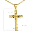Pendentif Colliers Européen et américain à la mode cylindrique croix en acier inoxydable collier pour hommes femmes punk hip-hop bijoux géométriques