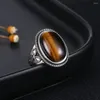 Cluster Rings High Quality Natural Tiger Eye 925 Sterling Silver Jewelry Ring For Women Gifts Vintage Fine Wedding Party Wholesale