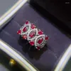 Кольца-кластеры YULEW, кольцо с натуральным рубином, стерлинговое серебро S925, розовое золото, красные драгоценные камни, роскошные ювелирные изделия