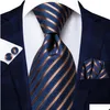 Corbatas para el cuello Corbatas para el cuello Hitie Blue Business Sólido 100% Seda Corbata para hombre Corbata 85 cm para hombres Boda de lujo formal Gravata de alta calidad 23121 Dhgal