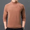 T-shirts pour hommes De velours à manches longues T-Shirt mode décontracté couleur unie demi-col haut chemise inférieure