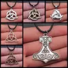 Hänghalsband triquetra knut amulet religiös irländsk knuthänge halsband triquetra skandinaviska cirkel trinity uttalande smycken för menl231218