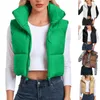 Gilet da donna con cerniera corto imbottito leggero piumino imbottito casual gilet invernale trapuntato 231218