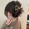 Hårklipp hjärtformad metall för kvinnor franska eleganta hårgrips koreanska modekrabba flickor hårnåltillbehör