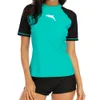 Zet vrouwen korte mouw Quickdrying shirts Rash Guard Swimwear rijden Running Top Biking Shirt Rashguard Sun Protive UPF 50+