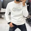 Nieuwe Stijl Luxe Heren Hoodies Sweatshirts Mannelijke Paillettenborduurwerk Lange Mouw Trend Top Zware Ambachtelijke Casual Herfst Winter Mode Sweatshirt Kleding