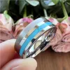 Anéis de banda 8mm anéis para mulheres homens moda jóias tungstênio carboneto noivado casamento banda plana shell inlay polido brilhante conforto ajuste 231218