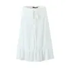 ワークドレスチチェカレースアップホワイト2 PCS衣装女性ドレスセット2024ビーチコットンスカートマッチミディベスティドシックサンドレス