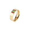 Designer Rings For Women Red and green stripes Rings Gold Silver Rose Mens Luxury Jewelry Titanium Steel Gold-Plated Never Fade No263F