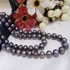 Nouveau Colliers de perles fines bijoux charmant 9-10mm collier de perles noires de Tahiti naturelles 20 pouces 204l