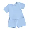 Ensembles de vêtements pour bébés garçons et filles, tenue d'été décontractée, t-shirt et short en coton, hauts unisexes, vêtements de naissance, 2 pièces