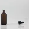 Botellas de almacenamiento Botella de vidrio ámbar de alta calidad 50 ml con gotero para envasado de aceite para ojos