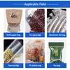 FR-900 Automatische spray geschilderde zakkensluiter Plastic pakket Aluminiumfolie Doypack sluitmachine Datumcodering Printer Batchnummer Blauw