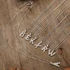 Pendant Necklaces 1pcs Copper Inlaid Zircon Real Gold Plated English Letter Necklace With Tail Chain Lobster Clasps For Party Jewelry Gift