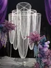 Nieuwe bruiloft podium achtergrond ijzer rekwisieten acryl parel stijl acryl kralengordijn trouwzaal decoraties 126