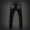 Pantalons pour hommes Designer de mode Noir Zipper Moto Cuir Coréen Slim Skinny Splice Denim 231218