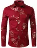 Camisas casuais masculinas moda Cuba Azul Vermelho Rosa Camisa Havaiana Floral 3D Impresso Homens Praia Blusa Lapela Roupas