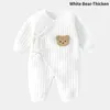 Rompertjes Baby Casual Jumpsuits met lange mouwen Baby Jongens Meisjes Peuter Rompertjes Katoen Bebe Jumpsuit Kleding Outfits Zachte pyjama uit één stukL231114