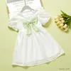 Flickans klänningar Sommarbarn Chiffon Dresses For Girls Clothes Baby Princess Outfits Teenagers Kort ärm barn Fest kostymer 4-8-12 år