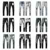 Jeans da uomo Uomo Viola Designer Pantaloni lunghi impilati Ksubi Strappato High Street Marca Patch Hole Denim Dritto Moda Streetwear Silm9f4x