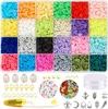 Crystal 6mm Flat Polymer Clay Spacer Beads Boxes for Diy Bohemian Bracelets Jewelry Hand Making Accessories Discs Loose Slice Bead Set