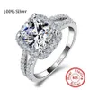 Fine Jewelry Real 925 Sterling Silver Ring for Women Cushion Cut Engagement Wedding Ring Jewelry N60237q