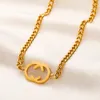 Luxury Designer Pendant Necklaces Chain Jewellery Brand Letter Women Gold Silver Stainless Steel Necklaces For Women Wedding Jewelry Christmas Gift