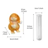 Vases Cute Animal Test Tube Planter Terrarium Vase Flower Pot Support Holder Hydroponic Desktop