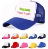 I cappellini da baseball accettano 1 pezzo fai da te OEM LOGO personalizzato poliestere uomo donna berretto da baseball cappello da camionista con stampa snapback in rete