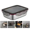 Dinnerware Fresh Lunch Box With Lid Stainless Steel Snack Containers Supply Accessories Work Accessory Case Bento Office For