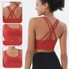 set Sous-vêtements de sport pour femmes nues douces dos croisé soutien-gorge de yoga push up antichoc fitness soutiens-gorge de gymnastique hauts courts femmes soutiens-gorge d'entraînement uni