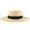 Baskenmützen für Herren und Damen, Strohhut, Sommer-Sonnenhut, flache Top-Kappen, Matrose, breite Krempe, Sombrero, Strand-Fedora, Trilby, Größe US 7 1/8–7 1/4 UK M-L