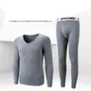 Men's Thermal Underwear High Quality Long johns men thermal underwear sets thin fleece elastic material soft V-neck undershirtunderpants size L to 4XL 231218