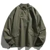 Taktiska jackor Mäns Taktiska lastjackor Retro Multipla fickor Solid Color 2 Pieces Vest Jacket Outdoor Casual Military Bomber Coats Malel231218