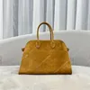 2024 Women's Designer Double the Bag Luxury Row Closure Detail Margaux Top Handles Belt Leather 15 Handbags Fashion Shoulder Bags