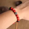 Strand OAIITE 10mm pin rouge Bracelet corde tissé à la main pierre naturelle Yoga Reiki guérison équilibre méditation cadeau