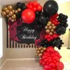 Autres fournitures de fête d'événement 151pcs / set métallique or rouge noir ballon arc guirlande kit saint valentin décoration de mariage enfants fête d'anniversaire fournitures d'événement 231218