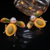 Naszyjne kolczyki Zestaw oryginalny francuski szklany szklany pszczoła miedziana emalia inteligentna