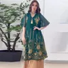 Etniska kläder 2024 Mesh broderi mode muslimska abayor för kvinnor tassel dubai klänning kalkon arab kaftan party eid islam jalabiya caftan