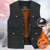 Vestes pour hommes 2023 automne et hiver vieux papas d'âge moyen portent des vêtements chauds rembourrés de coton gilets gilets