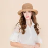 Wide Brim Hats Spring Fashion All-match Sun Hat Summer Straw Hand Crocheted Beach Sunscreen Cap Outside Travel B-7496