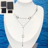 High-end Pendant Necklaces Women Necklace Gold Silver Titanium Steel Sweater Chain Designer Brand Letter Crystal Pearl Wedding Jewelry Christmas Gift with Box