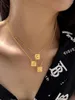 Pendant Necklaces High Quality Classic 26 Letters Gold Plating Does Not Fade Small Squares Necklace For Women Fashion Simple Brand