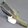 Brosses à cheveux Matériel de corne naturelle Outil de massage de soins capillaires Peigne à dents fines Soins antistatiques Cheveux faits à la main en corne de bœuf Peigne 20CM 231218