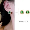 Studörhängen 2023 Spiral Design Shiny Green Zircon Party Women's Fashion Luxury Jewelry For Young Girls utsökta tillbehör