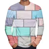 Men's T Shirts Shirt O-Neck Clothing Apparel Outdoor Long Sleeve Top Checkered Color Blocking Designer Vintage